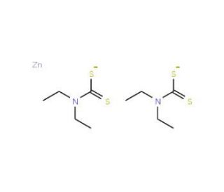 Zinc diethyldithiocarbamate (CAS 14324-55-1) - chemical structure image