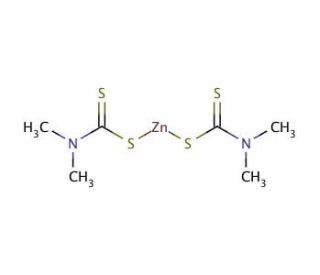 Zinc dimethyldithiocarbamate (CAS 137-30-4) - chemical structure image