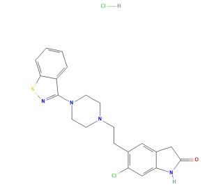 Ziprasidone hydrochloride (CAS 122883-93-6) - chemical structure image